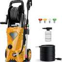 5000PSI Pressure Cleaner 2025 2.8GPM High Power Cleaner with 4 Pressure Nozzle and Soap Bottle for Home, Car Washing, Fence Cleaning, Patio (Orange)