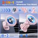MagSafe Car Mount Magnetic Phone Holder for Car [2026 Upgraded 22X Magnets & Double-Hooks] Phone Holders for Your Car Stand for Dashboard Vent GPS for iPhone 17/16/15/14/13 Android-Pink