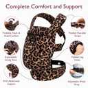Momcozy Baby Carrier - Ergonomic, Cozy and Lightweight Carrier for 7-45lbs, Effortless to Put On, Ideal for Hands-Free Parenting, Enhanced Lumbar Support, Purehug for Infant to Toddler, Leopard