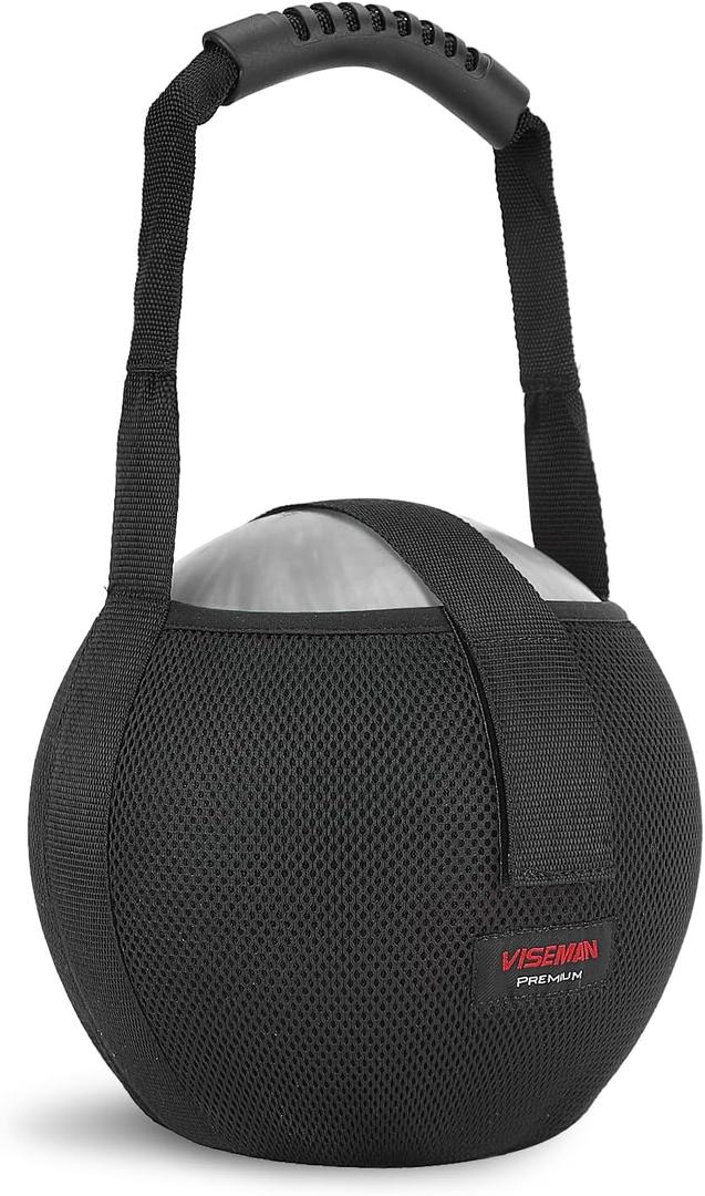 VISEMAN Bowling Mesh Bag, Single Bowling Ball Carrier with Reinforced PVC Handle, Black, 8.3" L x 8.3" W x 6" H