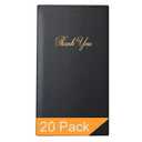 Gold Lion Gear Restaurant Check Presenters - Guest Check Card Holder with Gold Thank You Imprint - 5.5" x 10" Black 20 Pack, Standard Server Book - Waitress Book