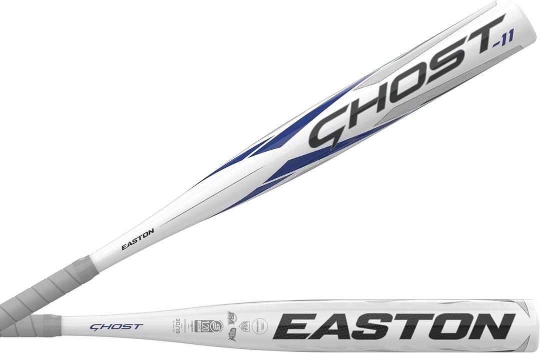 Easton | Ghost Youth Fastpitch Softball Bat | Approved for All Fields | -11 Drop | 1 Pc. Aluminum (29 Inch, White / Blue)