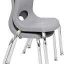 Children’s Factory MyPosture Plus 8" Chair, Gray with Chrome Legs, 2 Pack, Stackable Ergonomic Seating Solution for Classrooms and Homeschools, Size: 8" Seat, 13.5"D x 11.25"W x 18.5"H