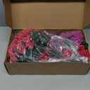 ATTGREAT Artificial Bougainvillea Flowers for Outdoor Faux Plants UV Resistant Fake Hanging Plants Realistic Silk Flowers for Porch Planter Garden Outside Decoration, 2PCS, Purple Red Rose Red