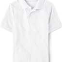 The Children's Place Boys' Uniform Short Sleeve Pique Polo (Large, White)