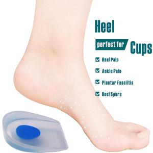 4pack-Gel Heel Cups for Kid's SportTraction Shock Absorbing Lightweight/Kids Heel Cups for Heel Pain Heels, Ankle Pain, Plantar Fasciitis, or Heel Spurs (Kid's 5-8 Women 7-10)