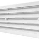 Repa Market 18" x 4" Inch White Plastic Door Grille - Garage Door Vent - Door Vents for Interior Doors - Rectangular Door Air Vent Cover Guard - Universal Furniture Ventilation (17.7" x 3.60" Inch)