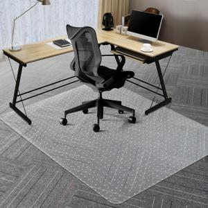 Vicwe Large Office Chair Mat for Carpeted Floors60"X48" Rectangle Desk Chair Mats with Studs for Low and No Pile Carpeted Floors, Easy Glide Computer Desk Chair Mat for Home & Offices (Transparent)