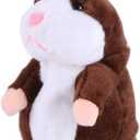 BestLand Plush Interactive Toys PRO Talking Hamster Repeats What You Say Electronic Pet Chatimals Mouse Buddy for Boy and Girl, 5.7 x 3 inches, Brown