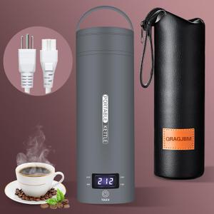 Travel Electric Kettle Portable Small Mini Tea Coffee Kettle Water Boiler, Water Heater with 4 Temperature Control,304 Stainless Steel with Auto Shut-Off & Boil Dry Protection, BPA-Free (Grey)