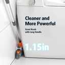 AIR U+ Grout Brush with Long Handle 180 Swivel Scrub Brush with Tweezers to Hair Clip V-Shape Grout Line Scrubber Stiff Bristles for Deep Cleaning Crevice, Tile Line, Shower, Kitchen, Corners