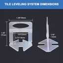 Tile Leveling System Clips 1/16 Inch 2000pcs Tile Leveling Spacer DIY Tiles Leveler Spacers 1.5mm Tile Tools Set Tile Leveling System for Professional Ceramic Stone Installation