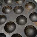 WUWEOT Non-Stick Takoyaki Pan, 1.5" Diameter Pre-Seasoned Cast Iron Octopus Ball Grill