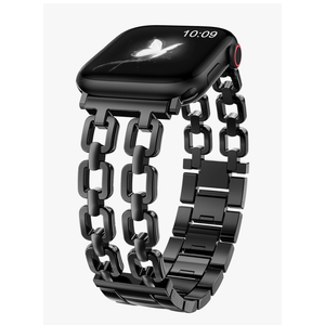 Wearlizer Compatible with Apple Watch Bands 41/40/38/44/45/46/49/42mm Women, Dressy Fancy Metal Chain Pretty Strap Designer Gold Silver Link Bracelet for iWatch Ultra SE Series 10 9 8 7 6 5 4 3