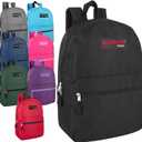 Bulk Backpacks Classic 17 Inch Backpacks for Boys and Girls - Case Pack of 24 Wholesale Backpacks in Bulk for Kids, School, Adults (8 Color Assortment)