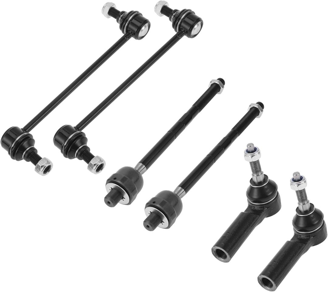 X AUTOHAUX 6pcs Front Suspension Kit Inner Outer Tie Rod End Front Sway Bar Link for Ford for Mustang 2015-2019 No.ES801352/EV801343/K750798