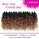 Goddess Faux Locs Crochet Hair for Women 8 Inch Brown Blonde Goddess Locs Crochet Hair 7 Packs Boho Style Locs River Hair with Curly Ends (1B/30/27)