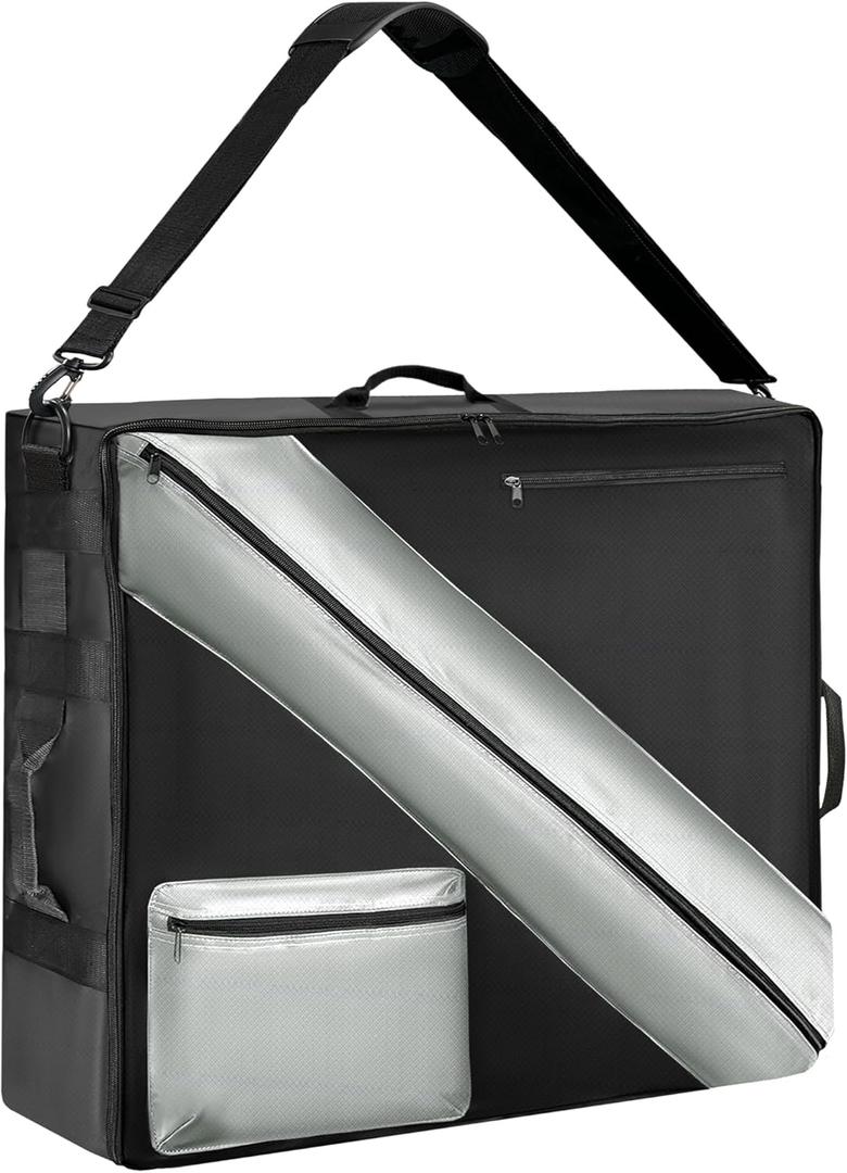 Storage Bag of Dog Playpen, Portable Dog Fence Bag for RV Travel, Compatible with Most 40" H, 8-Panel and 9-Stake Pet Fence Shoulder Bag, Patent Pending (Black)