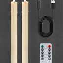 9.6" Rechargeable Flameless Taper Candles with Remote, Timer, Dimmer, Ivory LED CandleSticks, 2 Pack USB Long Candles Battery Operated for Window, Table, and Mantel Decor