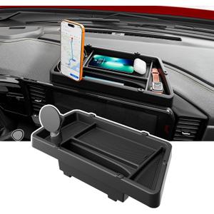 Dashboard Storage Organizer with Phone Mount Compatible with 22-26 Chevy Silverado GMC Sierra 1500 24-26 2500HD 3500HD Dash Storage Tray Replacement for 2022-2026 Chevy Silverado Accessories