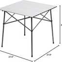 Portal Lightweight Aluminum Folding Square Table Roll Up Top 4 People Compact Table with Carry Bag for Camping, Picnic, Backyards, BBQ, Silver, 27.5" x 27.5" x 26.7"