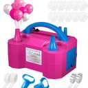 SINBEE Balloon Pump Electric Party Decorations - Electric Balloon Pump for Balloon Arch Kit, Portable Dual Nozzle Balloon Inflator (Rose Red)