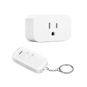 DEWENWILS Indoor Remote Control Outlet, Wireless Remote Light Switch, No Interference Remote Outlet Switch, No Wiring, 15A/1875W, 100ft RF Range, Compact Design, Programmable (White)