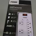 Prime Wire & Cable Prime Wire PB523120 8-Outlet Electronics Surge Protector with 14-3 SJT 6 Foot Cord, White