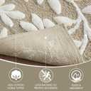 Madison Park Serene 100% Cotton Tufted Bathroom Rug - High & Low Tufting Floral Leaf Design, Quality Luxurious Plush Medium Pile Bath Mat Absorbent, Quick Dry, Shower Room Dcor, 24x60 Taupe