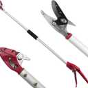 6FT Long Reach Pruner and Fruit Picker with Cut & Hold Feature, Lightweight 1.43lb Aluminum Pole with 90 Rotating Head, High Carbon Steel Sharp Blade, Ergonomic Tree Trimmer for High Branches