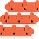 ETL Listed 3 Outlet Grounding Adapter, BTU Three Plug Outlet Adapter Splitter, Heavy Duty Grounded Power Tap, 3-Prong Outlet Adapter, Multi-Plug Extender, Orange (Pack of 3)