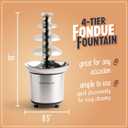 Nostalgia 4 Tier Electric Chocolate Fondue Fountain Machine for Parties - Melts Cheese, Queso, Candy, and Liqueur - Dip Strawberries, Apple Wedges, Vegetables, and More - 32-Ounce - Stainless Steel