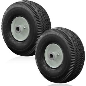 105-3471 Front Wheel and Tire Assembly Replacement for Toro 105-3471 - Compatible with TimeCutter & Exmark Quest Z-Turn Mowers 4.10x3.50-4 Tire, 3/4" ID Axle 4-1/4" Hub Length Grease Zerk - 2 Pack