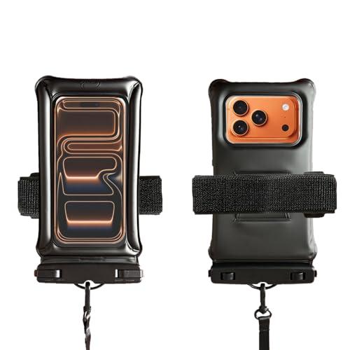 PSHYX Floating Waterproof Phone Pouch,Dry Bag for Phone,Universal Waterproof Phone Case for iPhone 17 16 15 14 13 12 11 Pro Max, Essentials for Beach, Diving, Water-Sports -2packs (Black)