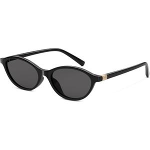Retro Polarized Sunglasses for Womens Men - Trendy Sunnies UV Protection Lightweight Vintage Sun Glasses (00-1pack-black Frame Grey Lens)