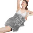 Alomidds Weighted Lap Blanket 7lbs, Cozy Breathable Flannel Weighted Lap Pad for Adults, Small Weighted Blanket for Travel, Couch, Grey, 29" x 24"