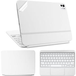 IMMOENUC 3-in-1 Tablets Skin Sticker Decals for 2025 2024 iPad Pro M5 M4 (A2836/A2837) Magic Keyboard 11 inch Full Body Protective Case Vinyl Durable Materials wrap Cover Self-Adhesive,Pre-CutWhite