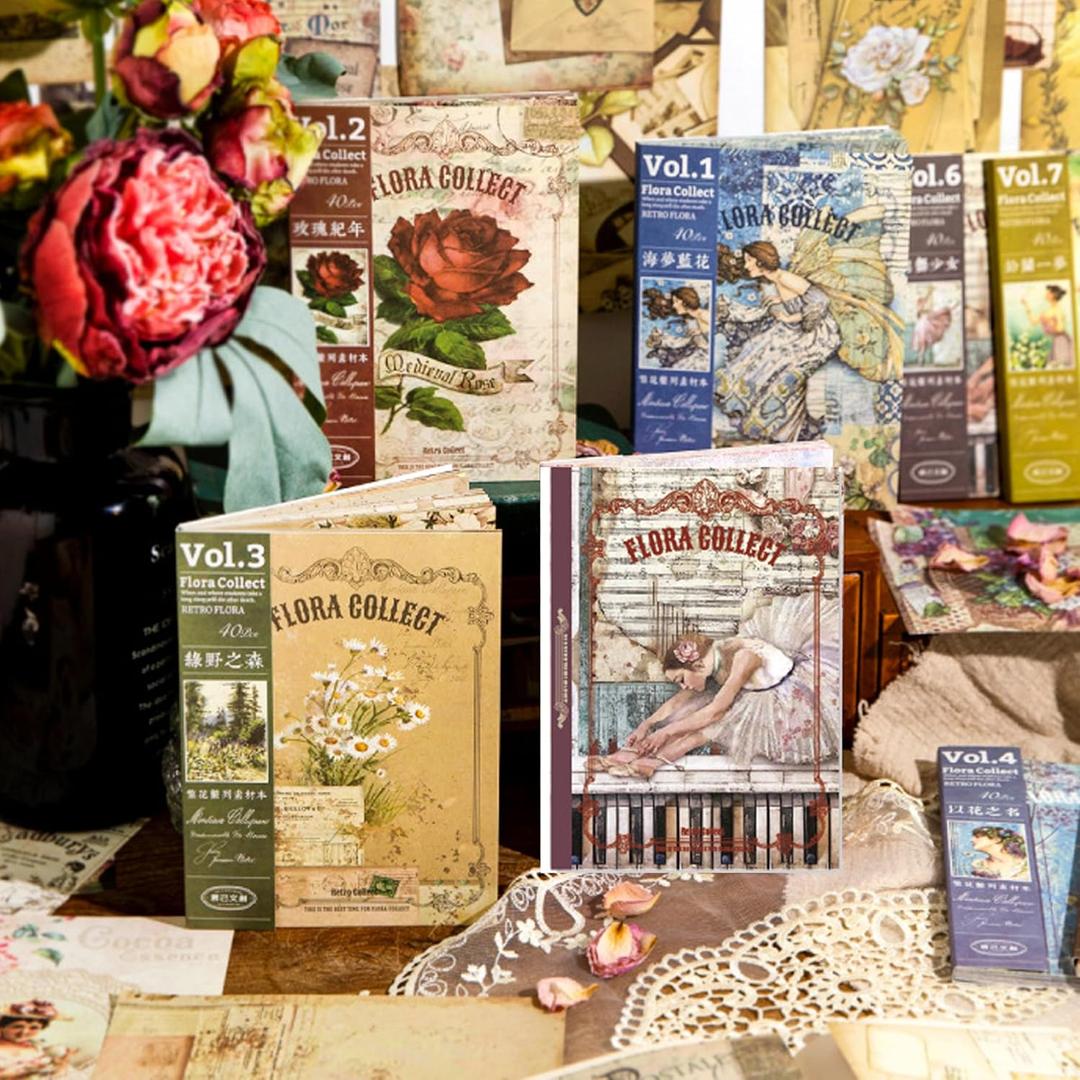 160 PCS Scrapbook Paper Packs for Journaling Supplies, Vintage Scrapbook supply for Junk Journal Bullet, Scrapbooking Materials for Journals Planners, Cottagecore Collage Album