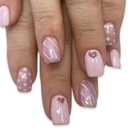 24Pcs Pink Valentines Day Press on Nails Medium Square Fake Nails Cute Heart Acrylic Nails Full Cover Glitter Pink False Nails Reusable Glue on Nails Valentines Artificial Stick on Nails for Women