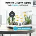hygger 1.5 Watt Mini Aquarium Air Pump, Quiet Aerator with Air Stone Tubing Suction Cup Clip, Small Fish Tank Bubbler Oxygen Pump for 1 to 15 Gallon Betta Tank, Fish Bowl, Desk Small Tank