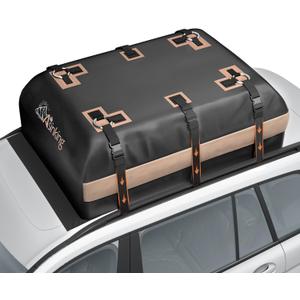 Asinking Car Rooftop Cargo Carrier Bag, 22 Cubic Feet Waterproof Roof Cargo Bag, 500Lbs Break Strength, Fit Vehicles with/Without Roof Rack, Includes Anti-Slip Mat, 6 Door Hooks, Luggage Lock