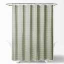 Modern Waterproof Plaid Shower Curtains with Tassel for Bathroom, 72" x 72", Sage