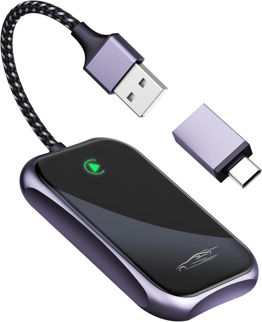 Wireless Carplay Adapter, 2025 Upgrade Converts Wired to Wireless Adapter for iPhone, Auto Connect Dongle for Apple Car Play, Bluetooth No Delay Control for Cars from 2016 and iOS 10+, Black