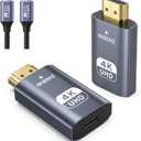 USB C Female to HDMI Male Adapter with USB Video Cable, 4K@60Hz Uni-Directional USB Type C Source to HDMI 2.0 Display Converter Thunderbolt 3/4 to HDM-I for i-/Phone 17 MacBok Pro/Air, Galaxy - 1 Pack