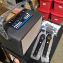 Karaoke Machine with Two Wireless Microphones, Portable Bluetooth Speaker for Home, Party (K1)