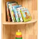 WINGYZ Rubber Wood Corner Cabinet, 2-Tier Montessori Shelf, 2 Shelf Bookcase Toy Storage Organizer, Montessori Bookshelf for Kids Rooms, Classroom, Playroom, Nursery, Daycare, Child-Safe, 11.8"D x 11.8"W x 23.6"H