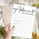 4 x Advice and Wishes Cards for the Newlyweds Mr and Mrs, Bridal Shower Games for 25 Guests Perfect 25 Pcs Minimalist Wedding Advice Cards for the Wedding Reception Decorations Bridal Shower Party - A01