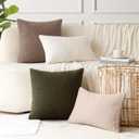 Foindtower Pack of 2, Curly Faux Fur Decorative Throw Pillow Covers Soft Fuzzy Plush Cushion Case with Zipper Cozy Pillowcase for Home Living Room Couch Bed Sofa 16 x 16 Inch, Chocolate (Cocoa)