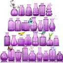 Mini Glass Bud Vases,Versatile Small Bud vases for Home and Wedding Decor, Exquisite Bridal Shower Table Centerpieces,Aromatherapy Bottles,Candle Holder, Ideal of Gifts(Pack of 30,Purple)