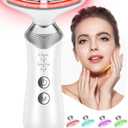 Face Massager Tool for Face and Neck, 7-in-1 Facial Neck Massager Tool with 4 Modes, Beauty Device Facial Massage for at-Home Skin Care or Travel Use (Silver)